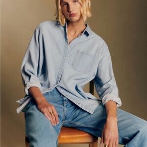 Sezane Max Shirt - Very Light Denim